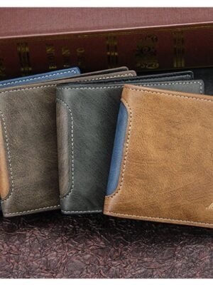 New Men's Wallets Short Leisure Splicing