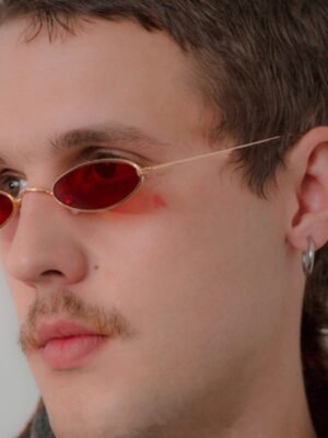 Metal Sunglasses Elliptical Sunglasses Small Frame Ocean Sunglasses Personality Glasses for Men and Women