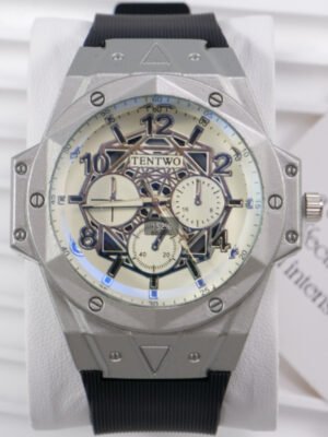 Men's Leather Strap Sports Pointer Quartz Watch