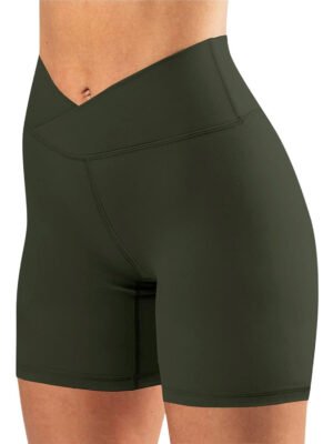 Yoga Fitness Plus Size Leggings Cross-waist Women's Legging Shorts