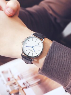 Fashion Large Dial Watch Men's Stitching Belt