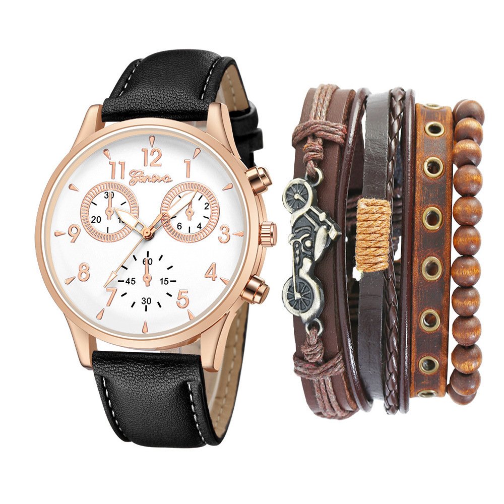 Watch Set Two-eye Belt Quartz Watch Bicycle Punk Bracelet ā Image 7