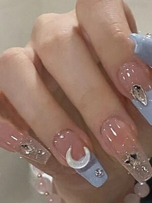 Fake Nails Stars And Moon