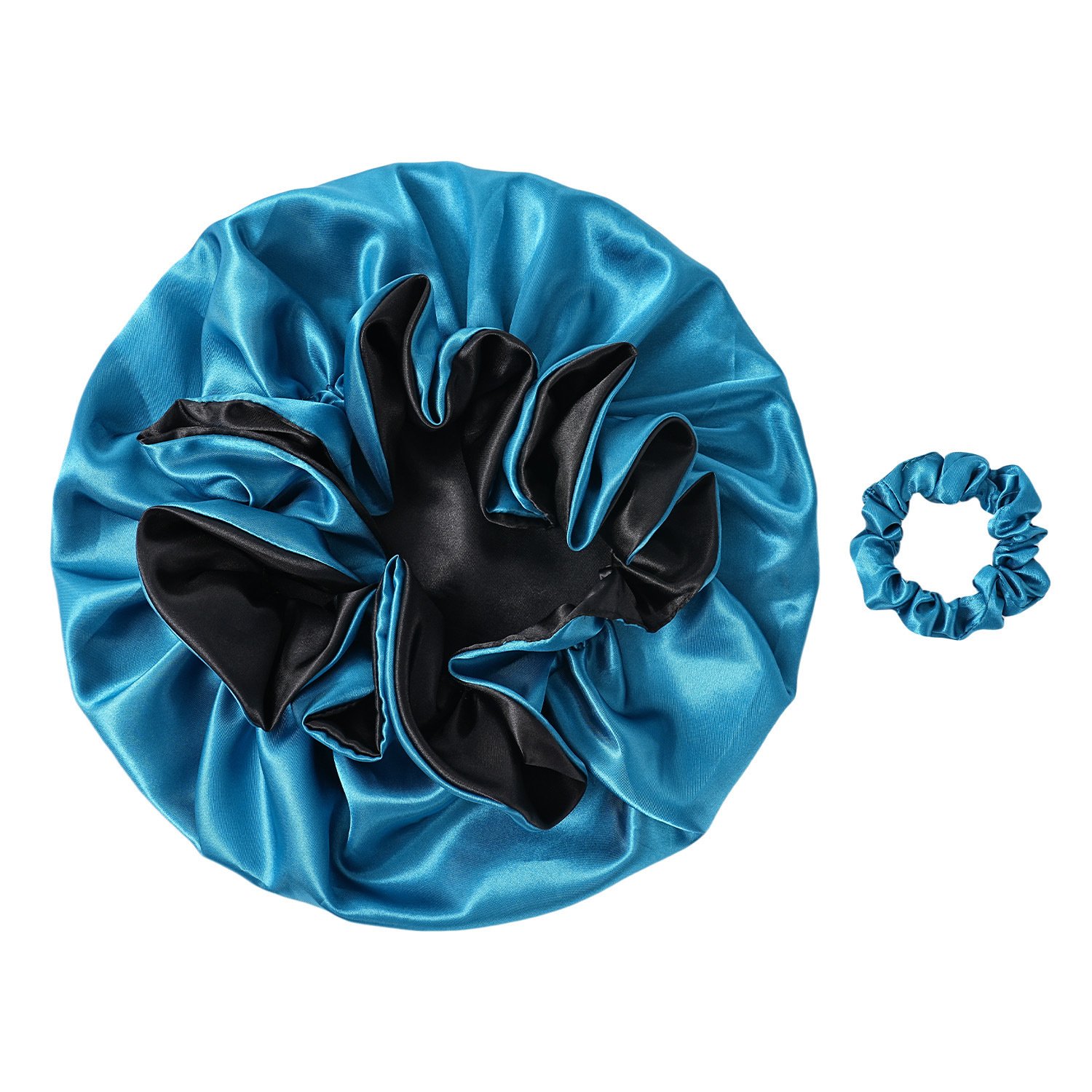 Satin Silk Sleeping Cap Womens Double-layered With Large Lace Trim Made Of Sateen – Image 7