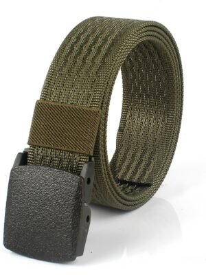 Men's And Women's Canvas Belt Metal-free Smooth Buckle Tactical Belt