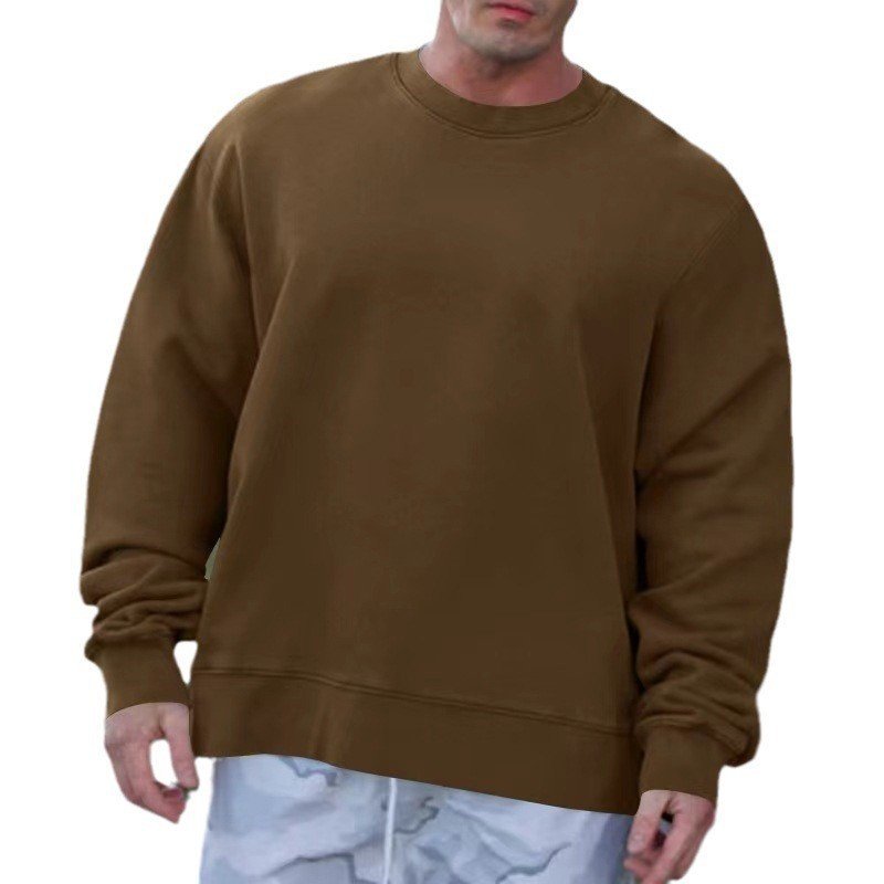 Round Neck Sweater Fleece Light Board Solid Color Pullover ā Image 4