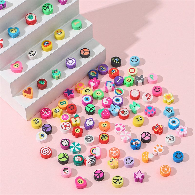 Mixed Color Clouds Polymer Clay Beads Beaded