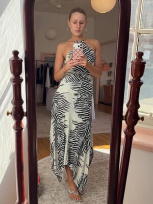 Chic Figure-flattering Off-shoulder Backless Asymmetrical Dress