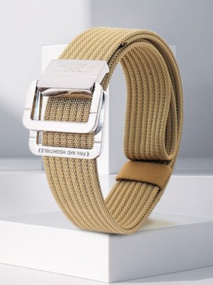 Alloy Double Ring Buckle Woven Nylon Tactical Sports Outdoor Waist Belt