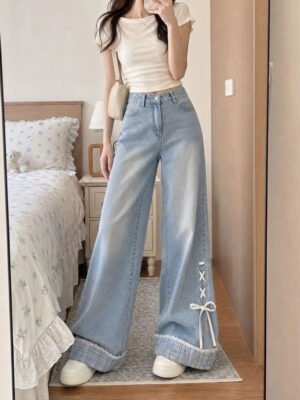 Stylish New Womens Relaxed-fit Wide-leg Pants