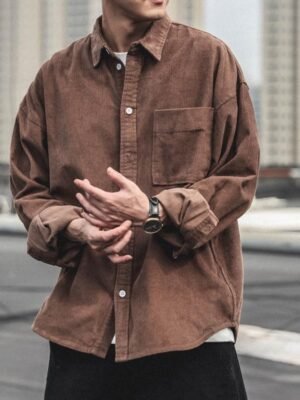 American Retro Corduroy Shirt For Men
