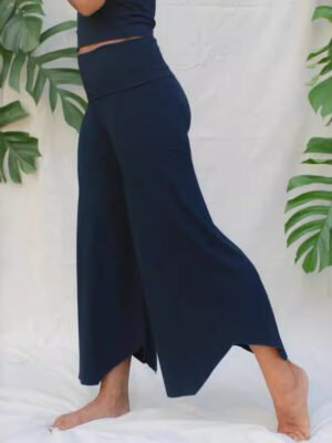 High Waist Irregular Casual Pants Yoga Cropped Pants