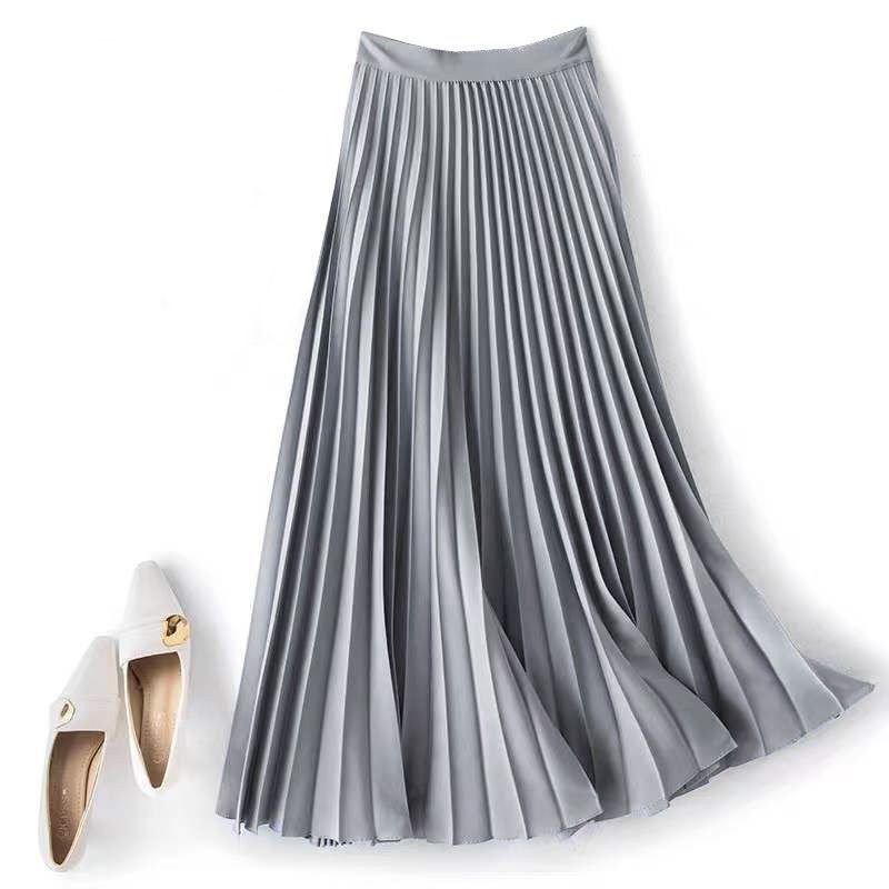 Satin Elegant Accordion High-waisted Pleated Skirt ā Image 4