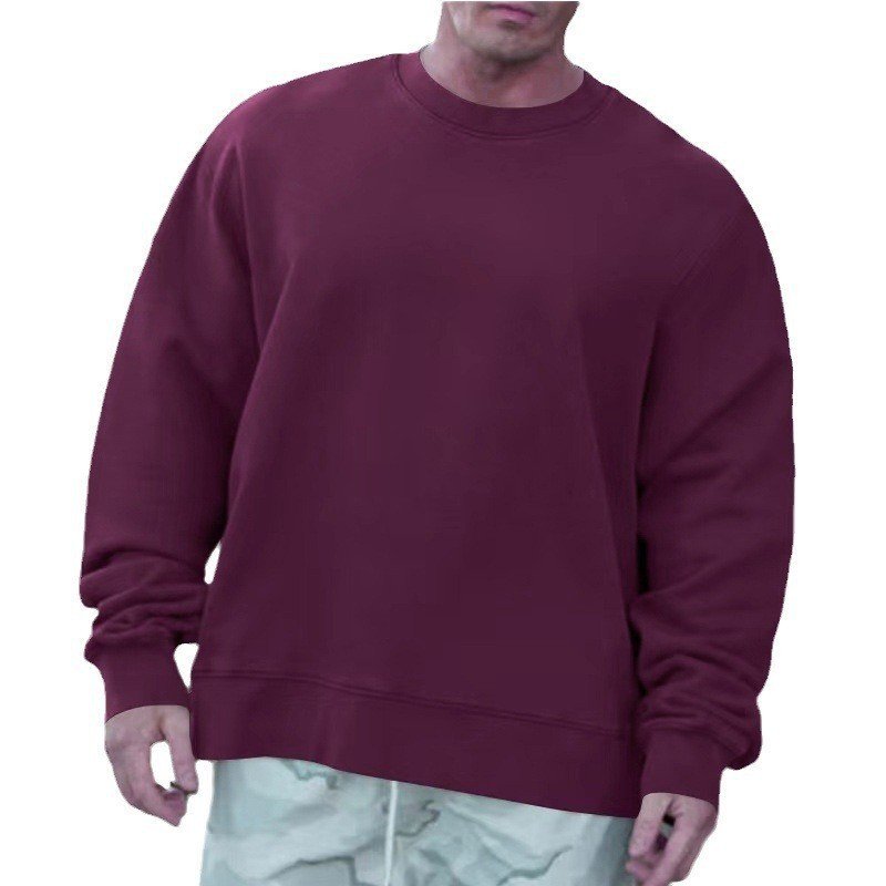 Round Neck Sweater Fleece Light Board Solid Color Pullover ā Image 2