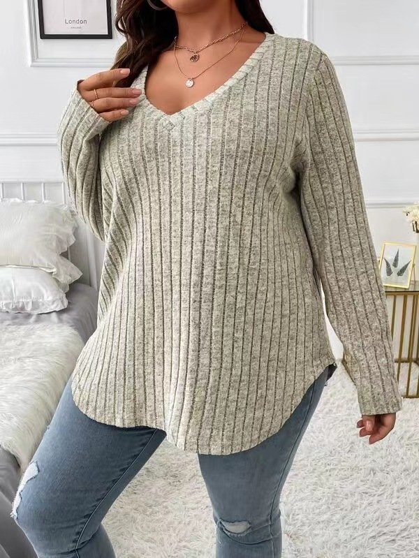 Fashion V-neck Long-sleeved T-shirt For Women ā Image 4