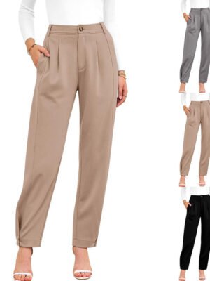 Cross-Border European And American Amazon Independent Station Women's Loose Work Business Formal Suit Trousers Elegant Commuter Pants