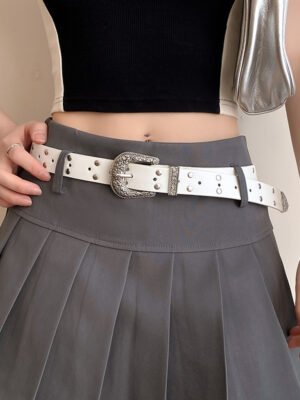 Retro Silver Alloy Buckle Belt Women's All-matching