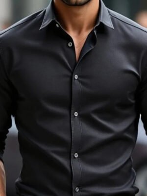 Bolubao Men Smart Casual Shirt Brand Fashion Solid Color