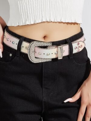 Fashion Personality Female Sequins Color Belt