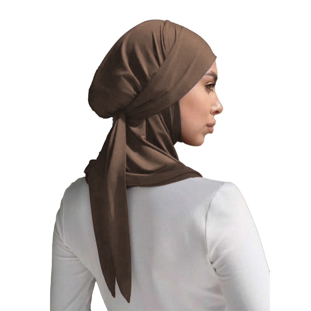 Solid Color Convenient Strap Headscarf Suit ā Image 5