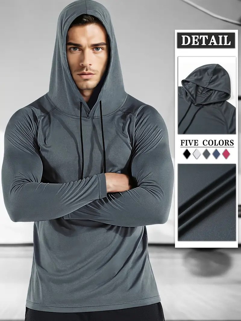 Moisture-wicking Quick-drying Fitness Apparel Long-sleeve Hooded Tophoodie ā Image 8