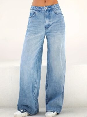 European And American Style Jeans High Waist Loose Wide Legs Type