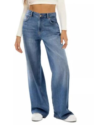 European And American Foreign Trade Cat Maliu Loose Wide Leg Jeans Women