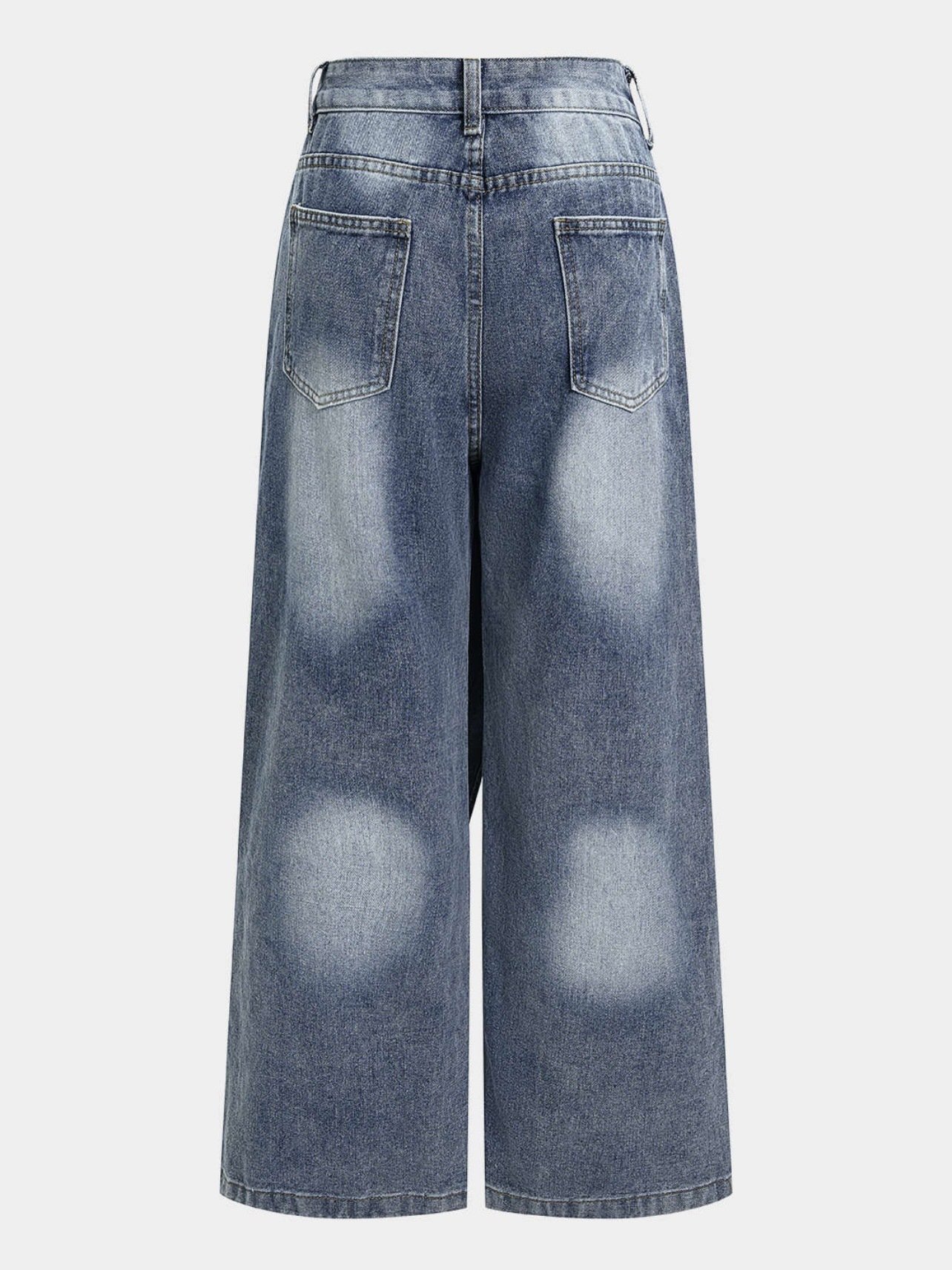 Deconstructed Layered Washed Denim Jeans ā Image 7