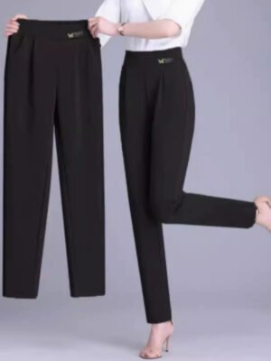 Tight-waisted Thin, Loose Slimming Large-sized 9-inch Harem Pants