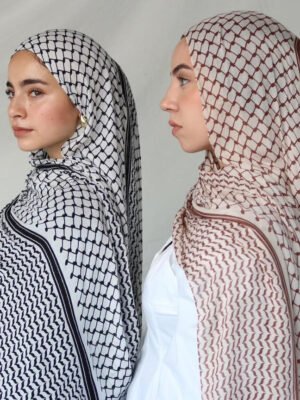 Arabic Chiffon Printed Plaid Scarf