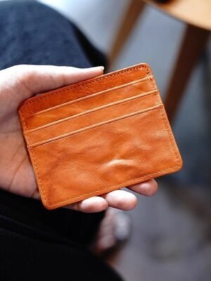 Retro Card Holder Large Capacity Oil-waxed Leather For Drivers License And ID