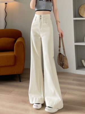 Flared Floor-length Wide-leg Denim Pants