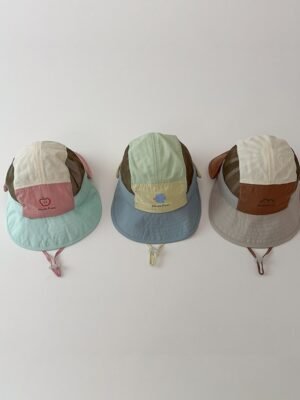 Baby Hat Summer Contrasting Colors Mesh Breathable Wide Brim