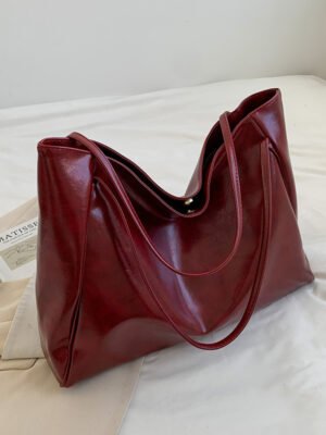 Glossy Large Capacity Commuter Retro Fashion Tote Bag