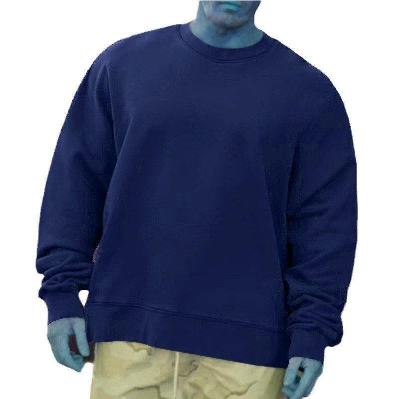 Round Neck Sweater Fleece Light Board Solid Color Pullover ā Image 10