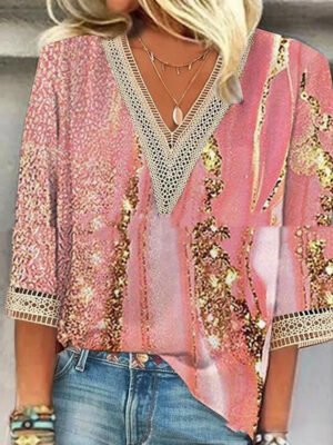 Printed Casual Sleeveless T-shirt For Women