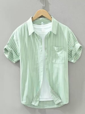 Summer Japanese Tie-dye Printed Short-sleeved Shirt Men