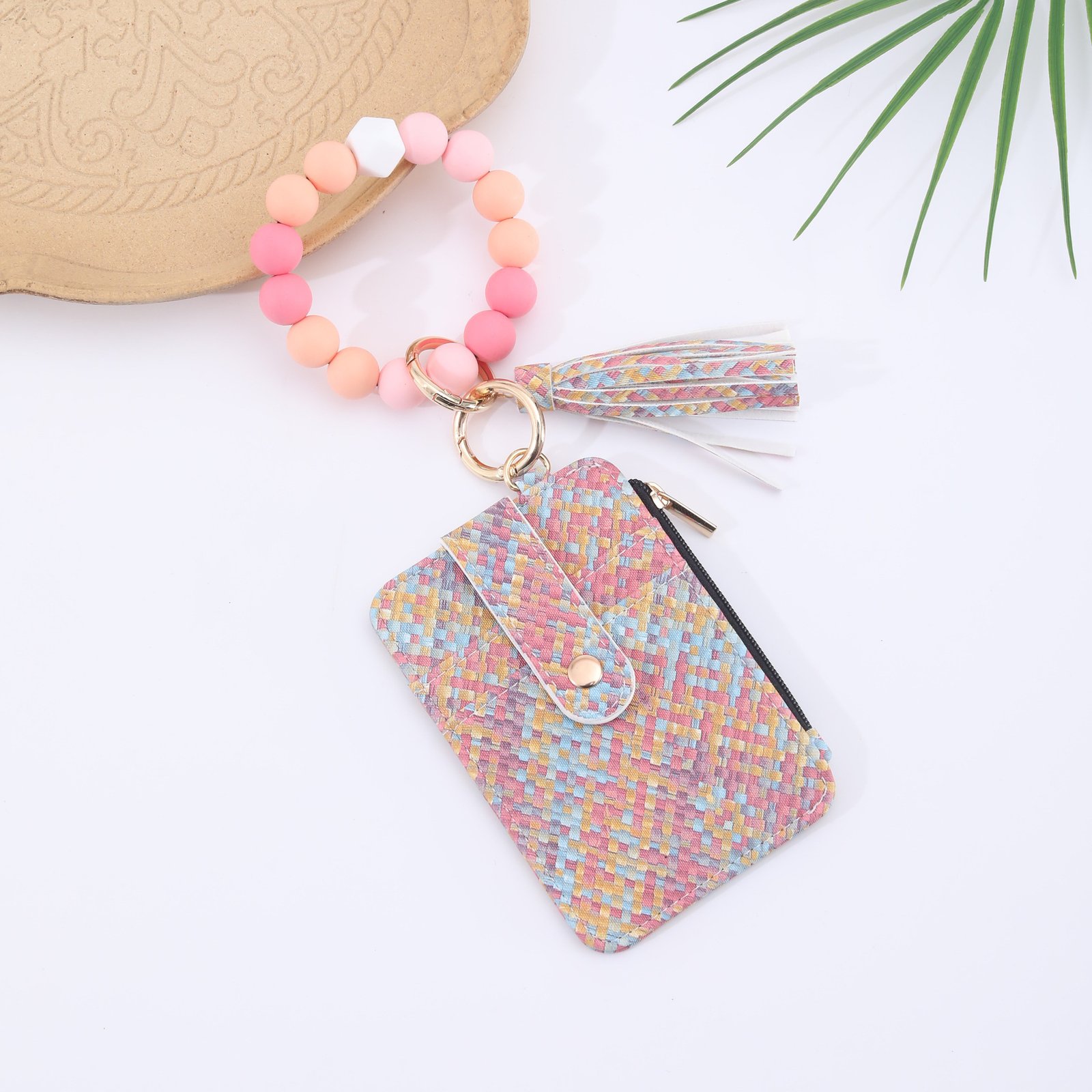 Silicone Bead Bracelet Weaving Pattern Card Holder Coin Purse ā Image 4