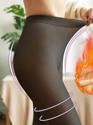 Women's Thickened Black Silk Leggings One-piece Trousers