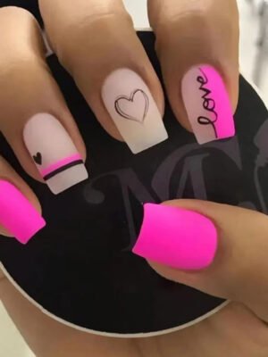 Manicure Valentine's Day Fake Nails Love