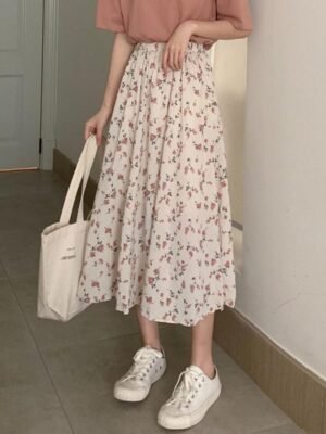 A-line Floral Skirt Ethereal And Fairy-like With A Dreamy Forest-inspired Vibe