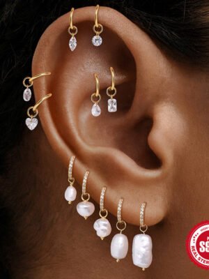 S925 Sterling Silver Bead Pendant Earrings Earring Accessories