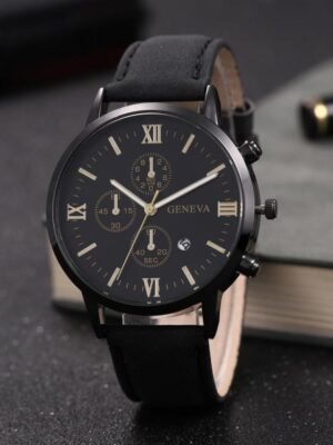 Men's Three Eyes Six Hands Casual Belt Watch
