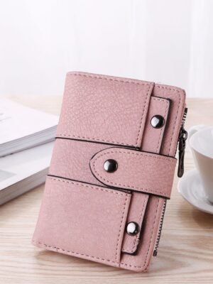 Women's Short Retro Frosted Three-fold Wallet