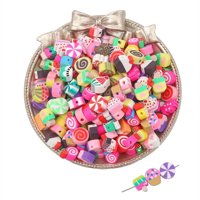 Mixed Color Clouds Polymer Clay Beads Beaded ā Image 7
