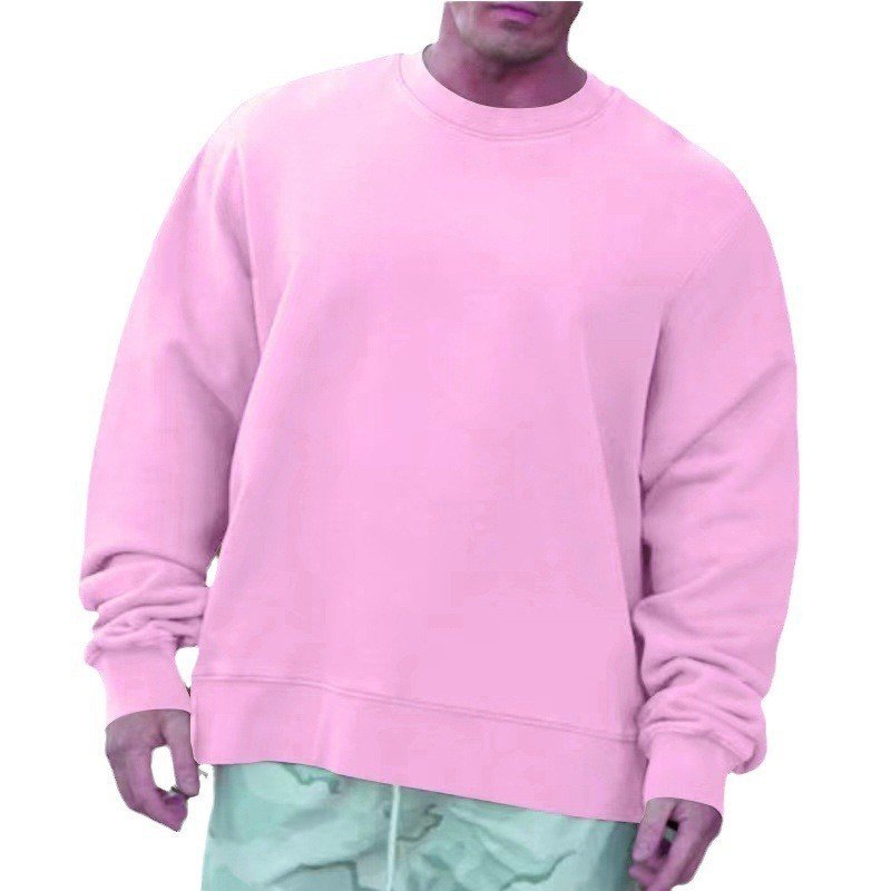Round Neck Sweater Fleece Light Board Solid Color Pullover ā Image 3