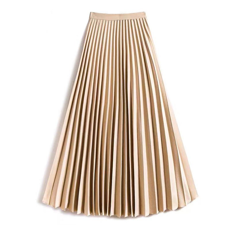 Satin Elegant Accordion High-waisted Pleated Skirt ā Image 6