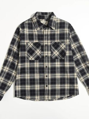 Thickened Double Pocket Overalls Long Sleeve Shirt Men