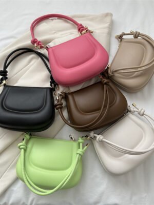 New Street Popular Stylish Simple Solid Color Temperament Commute Underarm Bag